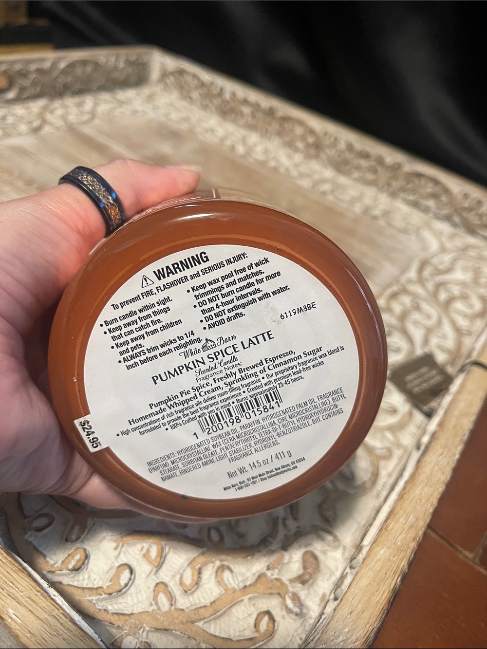 Pumpkin Spice Latte 3 Wick Candle - Picture 3 of 4